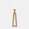 Kingston Living Torch Candle Holder with Clear Glass Dome- 23" - Brown